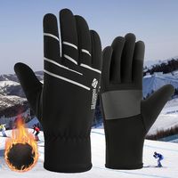 Fashion Polar Fleece Thermal Gloves Windproof Waterproof Snowboard Ski Gloves Winter Warm Touch Screen Motorcycle Cycling Gloves