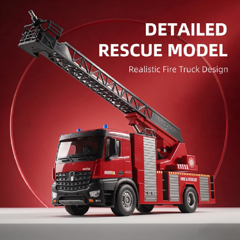 Huina 561 1 14 Scale 22 Channel 2 4ghz Remote Control Fire Truck Spraying Water Ladder Engineering Vehicle Toy For Adults