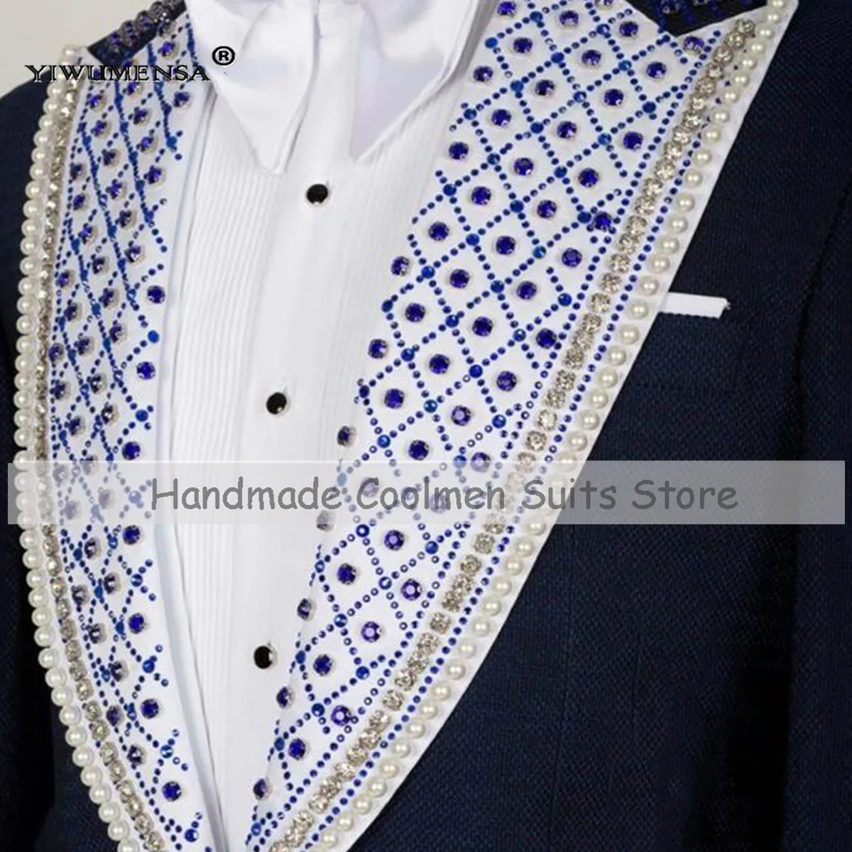بدلات حصرية مطرزة بالخرز للرجال لحفلات الزفاف سترات واحدة الصدر مخصصة 3 قطع بدلات العريس traje de hombre