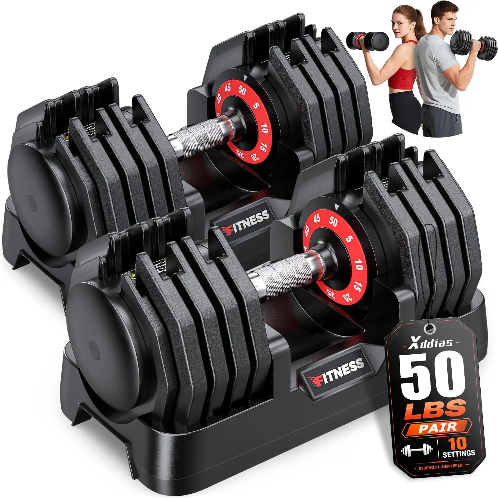 Adjustable Dumbbells Set of 2, Weight Set at Home