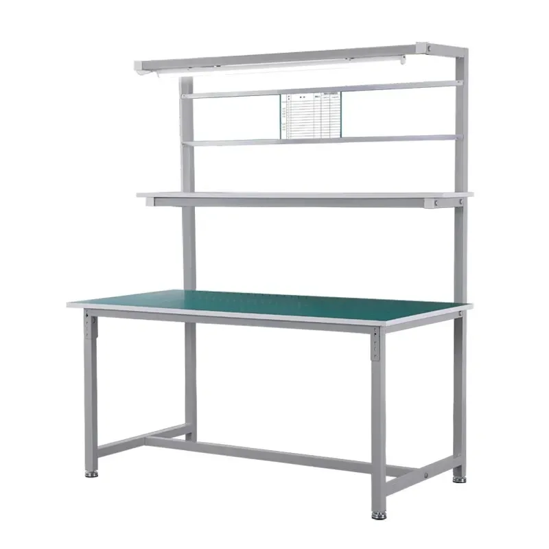 B6   single-sided anti-static workbench with light, ideal for factory assembly lines, cleanrooms, and inspection workstations