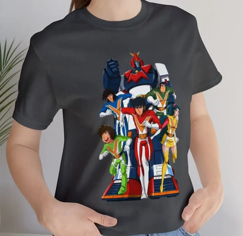 Team Voltes V T-Shirt Vintage-Style 80's Cartoon Shirts Japanese Anime Tokyo Fan Art Robot Giant Supe