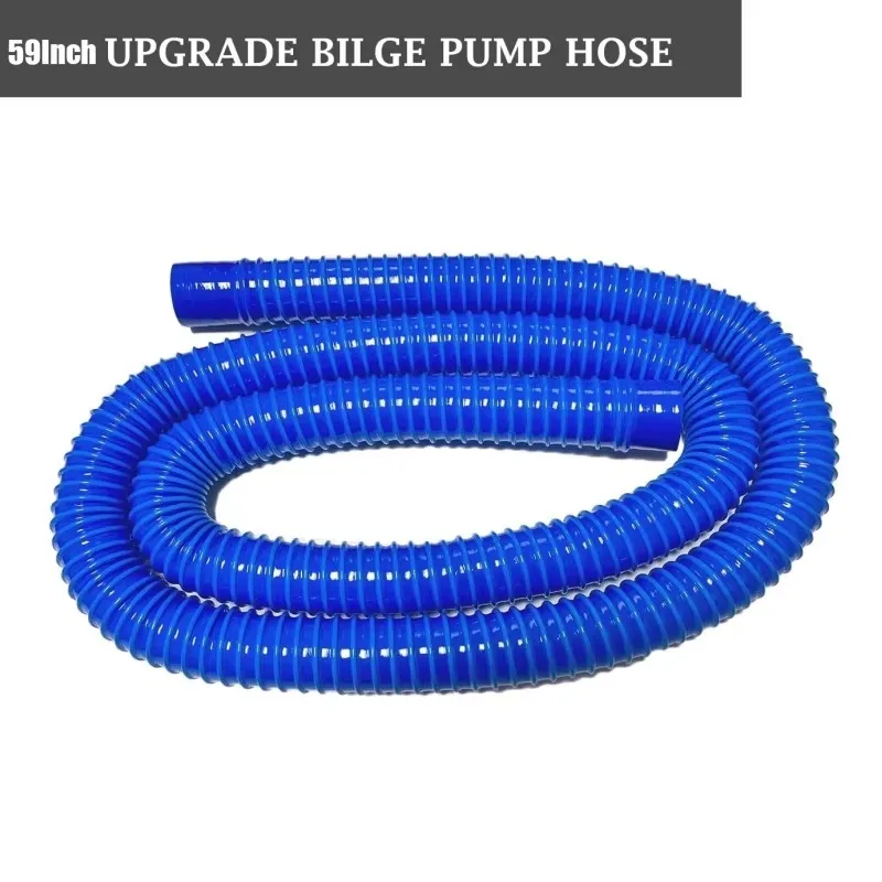 RV Bilge Pump Hose 1-1/8 Inch Dia Bilge Pump Installation Kit 59 Inchs PVC Hose with 2 Stainless Steel Clamps Thru-Hull Fitting