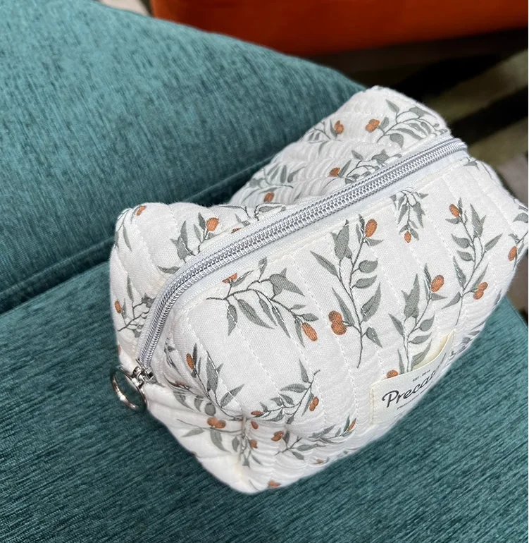 Bolsa de carrinho portátil de grande capacidade para mulheres, bolsas, Kits de higiene pessoal, Sacos florais para mamã, organizador da fralda mamã