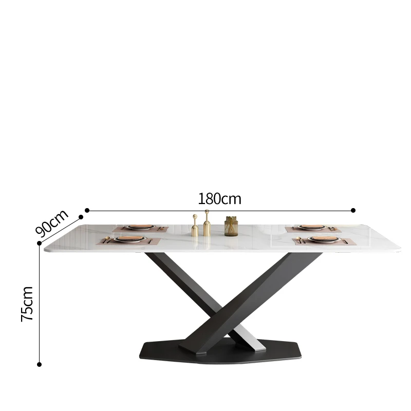 Italian Simplicity Dinning Table Marble Rectangle Design Tables Living Room Adjustable Mesas Restaurante Luxury Furniture