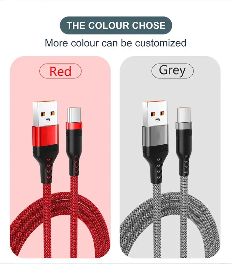 1/2/3/5/8 m verlängertes 6A superschnelles Laden extra langes Ladekabel USB Typ C für iPhone Samsung vollständig kompatibles Datenkabel – Detail 10