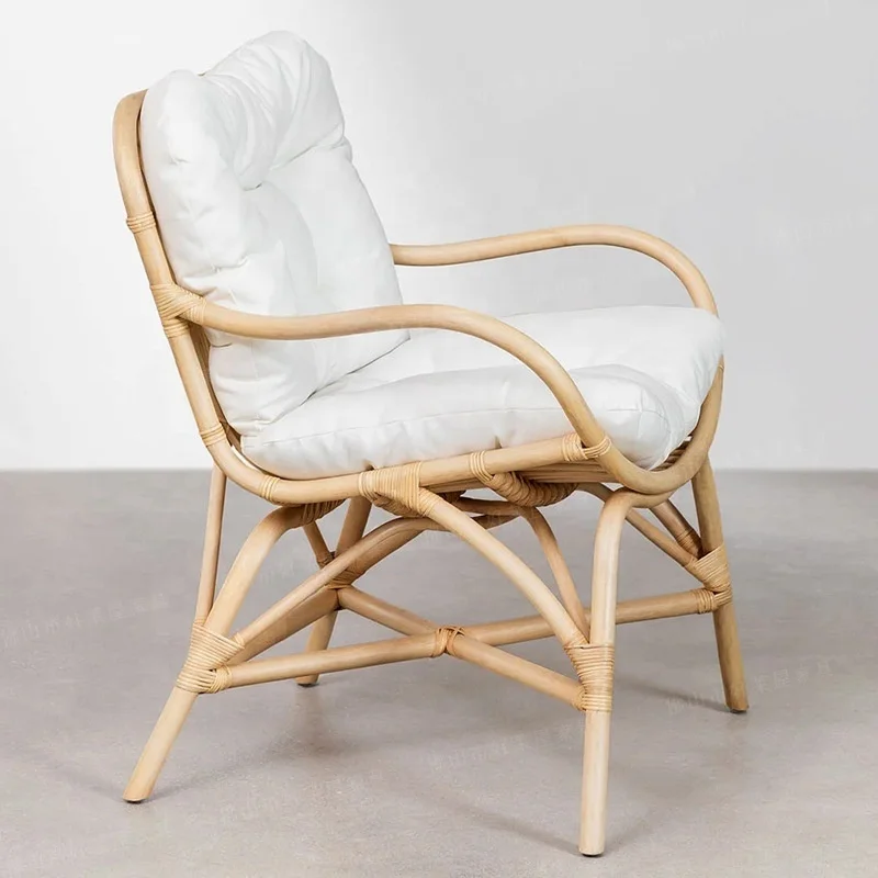 #Modern Design Garden Rattan Armchair Luxury Living Room Rattan Chair Natural Rattan Leisure Chair