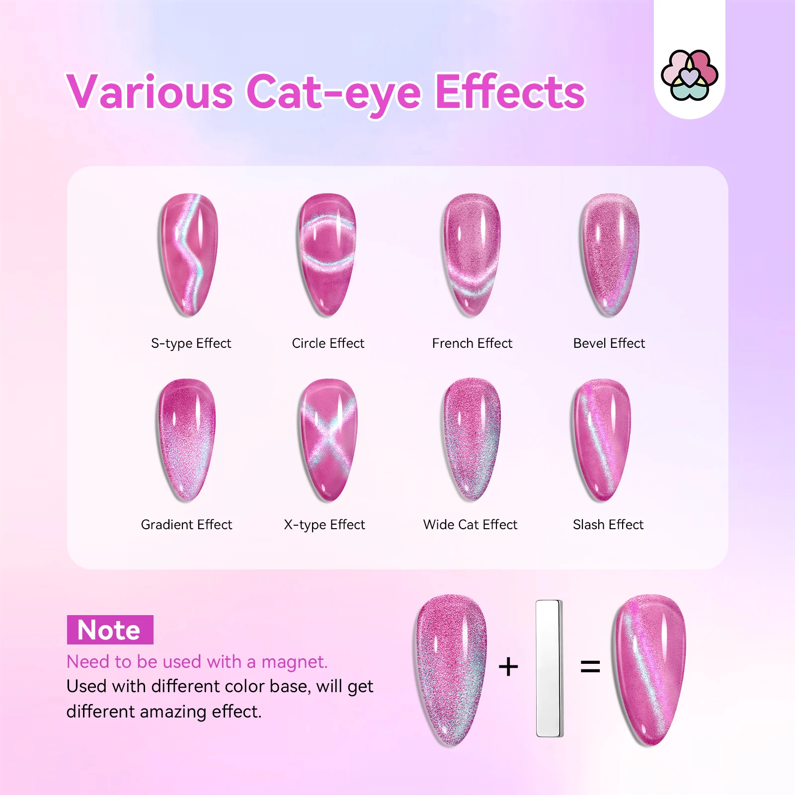 ยาทาเล็บเจล SAVILAND 15 มล. สีม่วงกลิตเตอร์แบบแม่เหล็กสะท้อนแสง พร้อมน้ำมันละหุ่ง สำหรับทำเล็บเองที่บ้านหรือร้านเสริมสวย