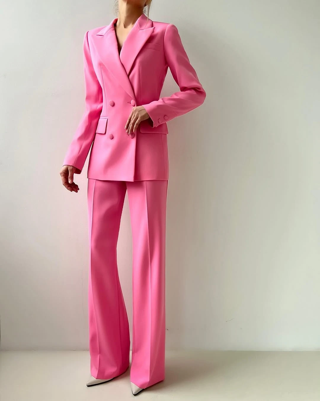 Formele zakelijke damesbroekpakken 3-delige zomerblazer met dubbele rij knopen Vest en broek Aangepaste klassieke kantoordame-outfit