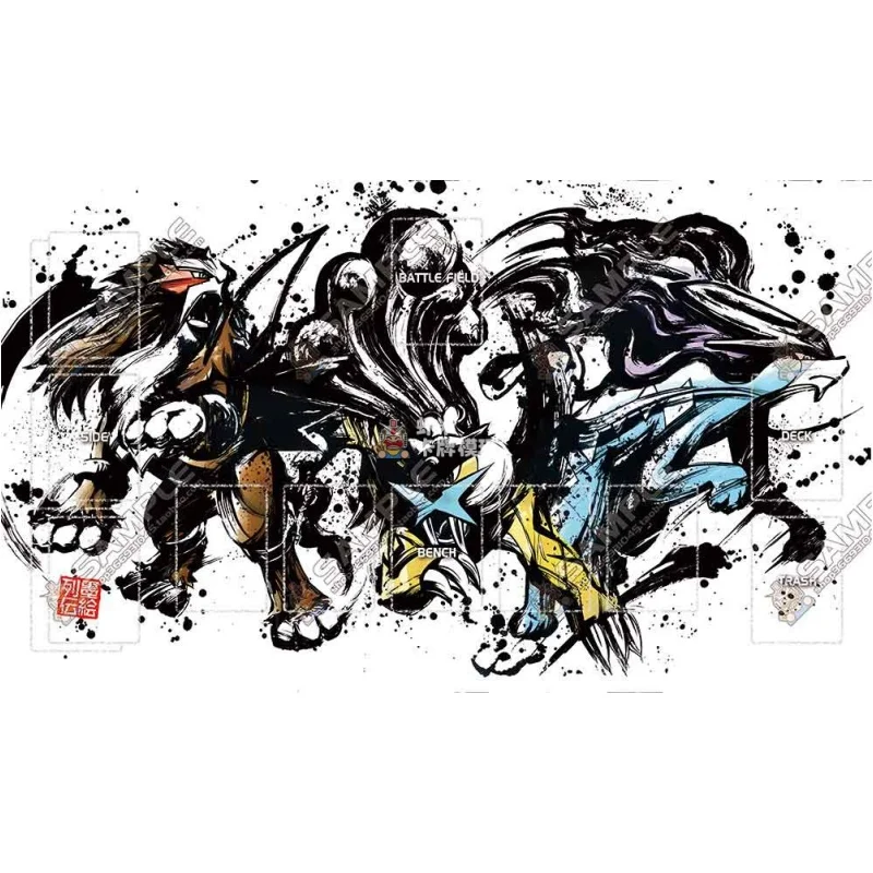 Bantalan kartu Rayquaza Greninja Lucario Gyarados Arceus tinta cuci Ptcg karet Diy figur mainan aksi koleksi permainan Anime tikar tempur