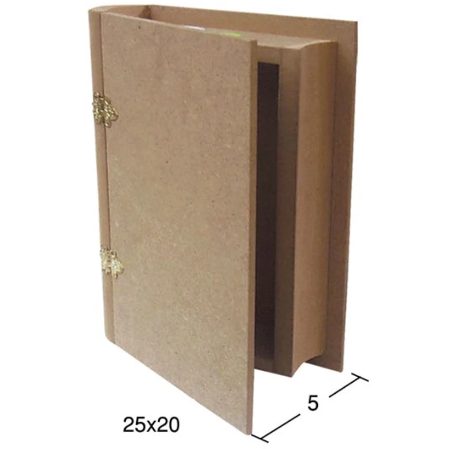 KU254 Middle Size Book Box, Unpainted Raw Wood Mdf Box