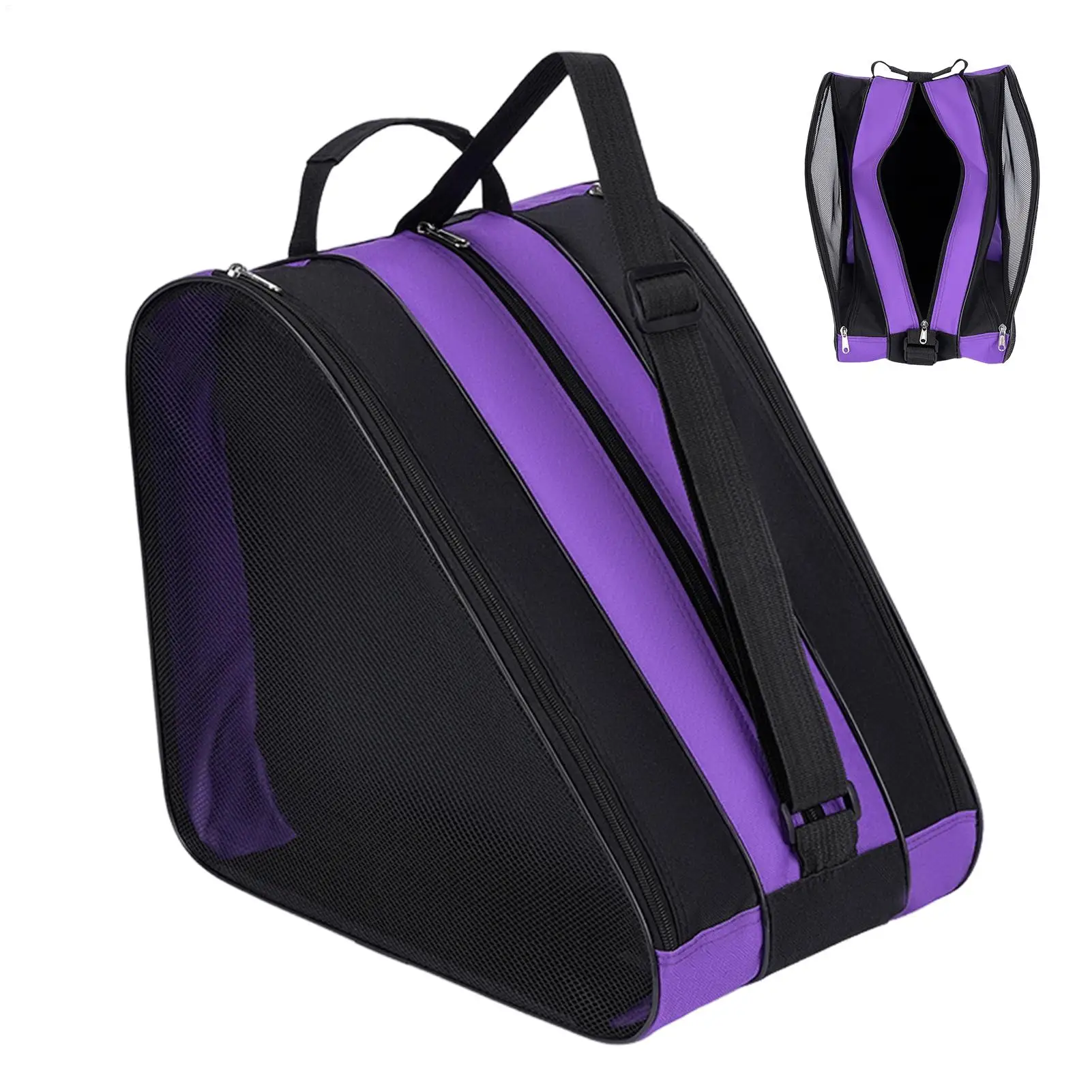 

Triangle Roller Skate Bag Multi-Pocket Figure Skate Carry Bag With Adjustable Strap For Kids & Adult Beginners To Pros, Practice