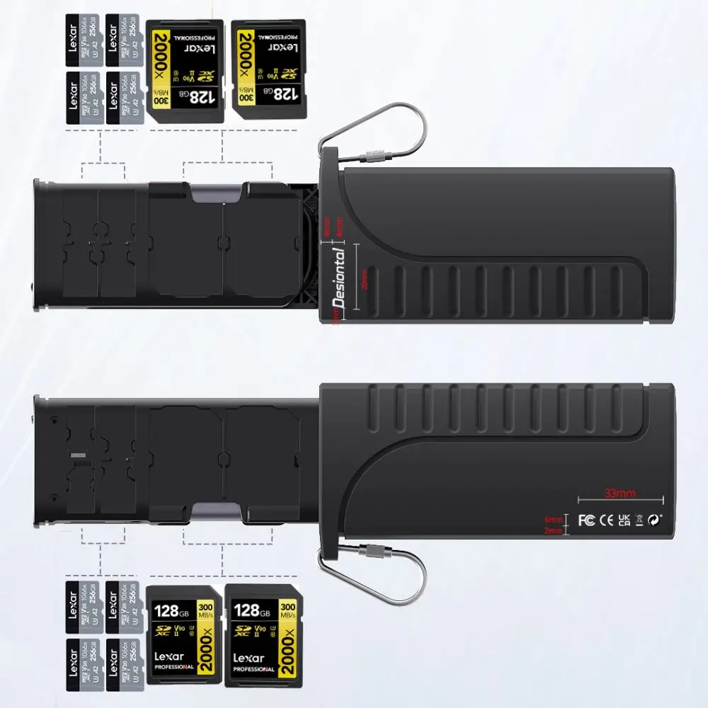 

DK10 Portable Speed Card Reader & Case SD/TF/SIM Dual Slot Data Transfer Memory Card USB 3.1 Type-C For Cameras/Phones