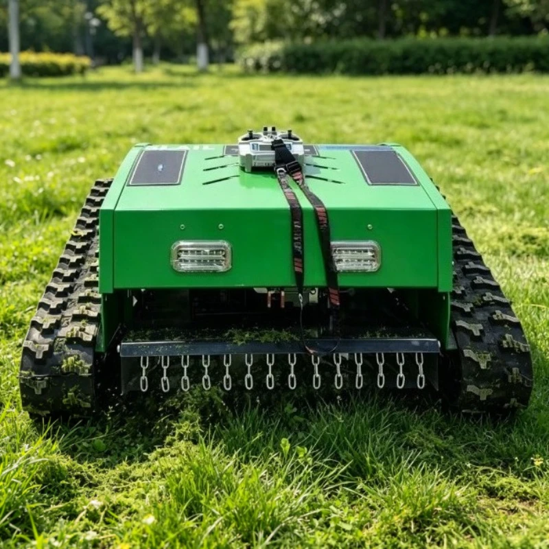 Tracked Lawn Mower Four-stroke Motor 300m Remote Range Grass Trimming Robot For Small Garden Villa Green Belt Weeding
