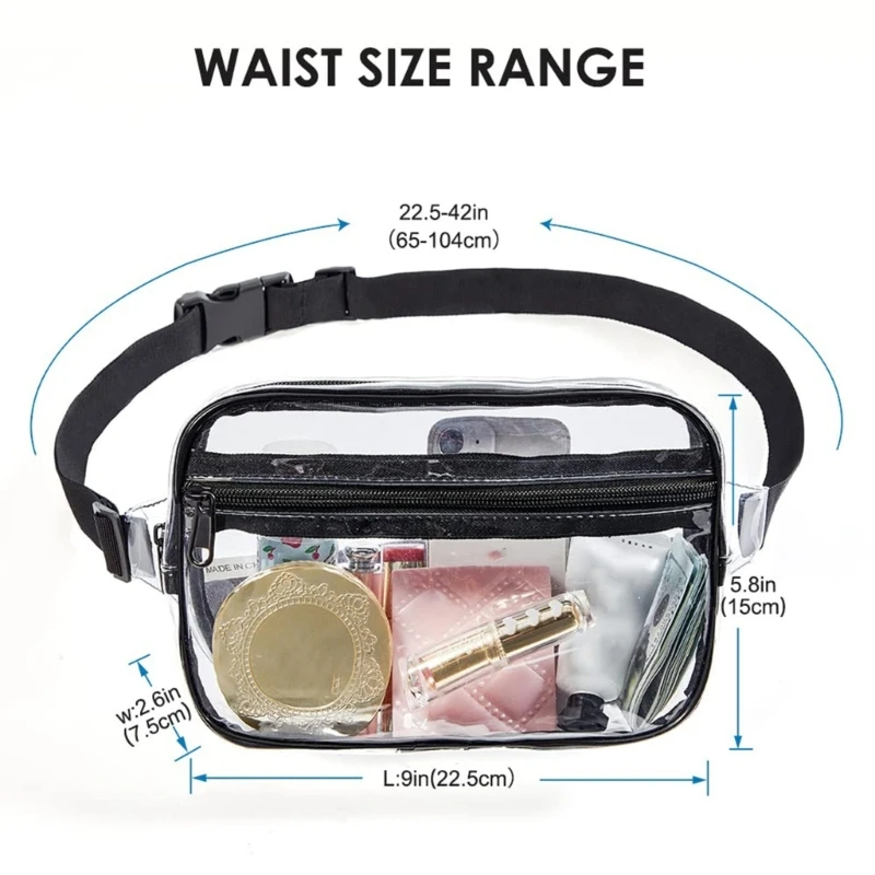 Clear Travel Bag for Women Sling Chest Fashion Waist Belt Pack Bags Crossbody Pouches Money Shoulder Purse