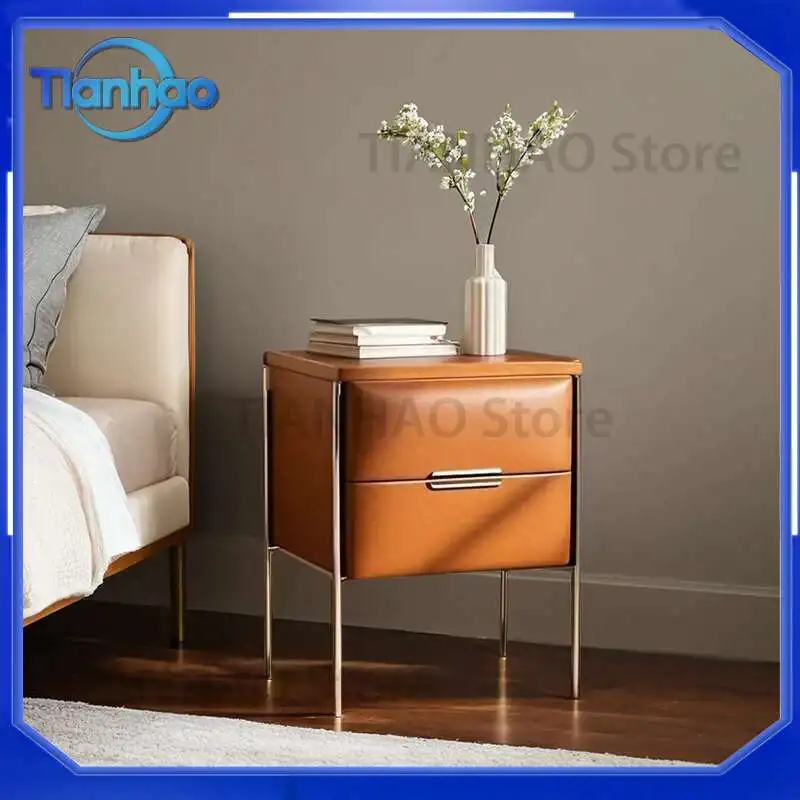 Luxury Simple Nightstand for Modern Nordic Bedroom Aesthetic Trendy Italian Muebles De Dormitorio Bedside Table Furniture