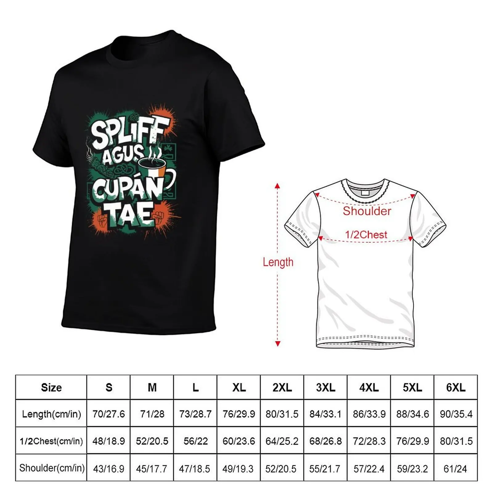 Spliff agus Cupán Tae – Kneecap Irish Graffiti Design T-Shirt plain Short sleeve tee men