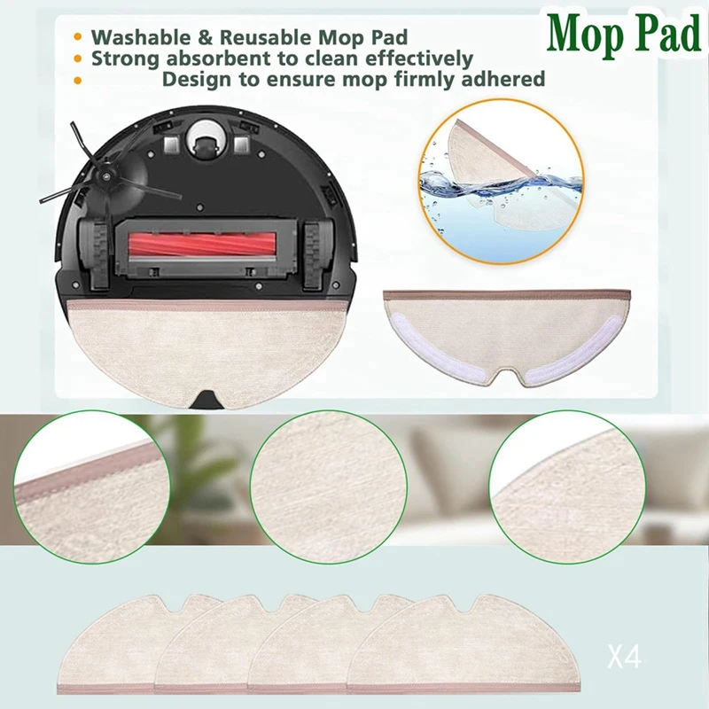 ABGP-For Ecovacs Deebot N30 Omni/N30 Pro Omni روبوت فراغ الملحقات الرئيسية الجانب فرشاة فلتر Hepa خرقة كيس لجميع الغبار أجزاء