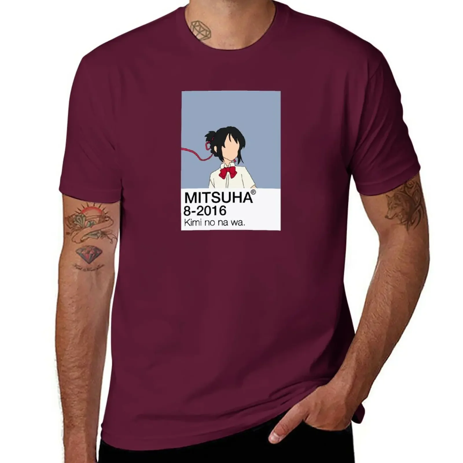 Mitsuha Miyamizu - Your name | Kimi no na wa. T-Shirt heavyweights hippie clothes Men's t shirts