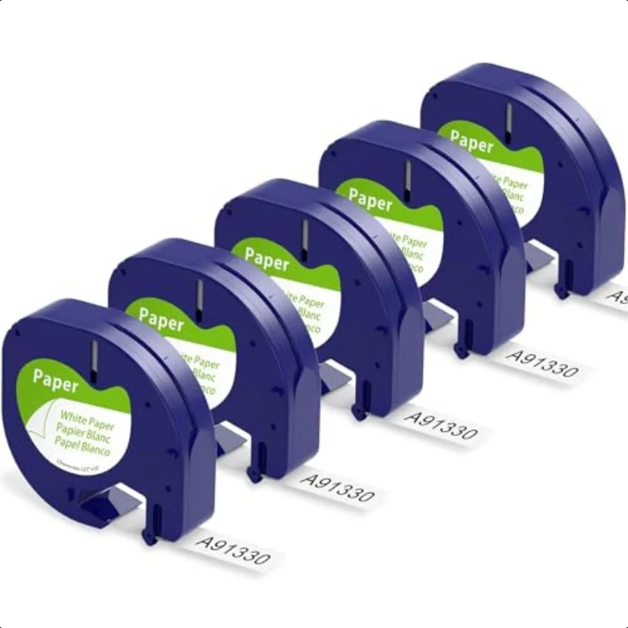 Reemplazo de cinta blanca de papel para recambios de etiquetas DYMO 91330 Compatible con recambios Dymo Letratag 1 2 x 13' para Dymo 200B LT 10