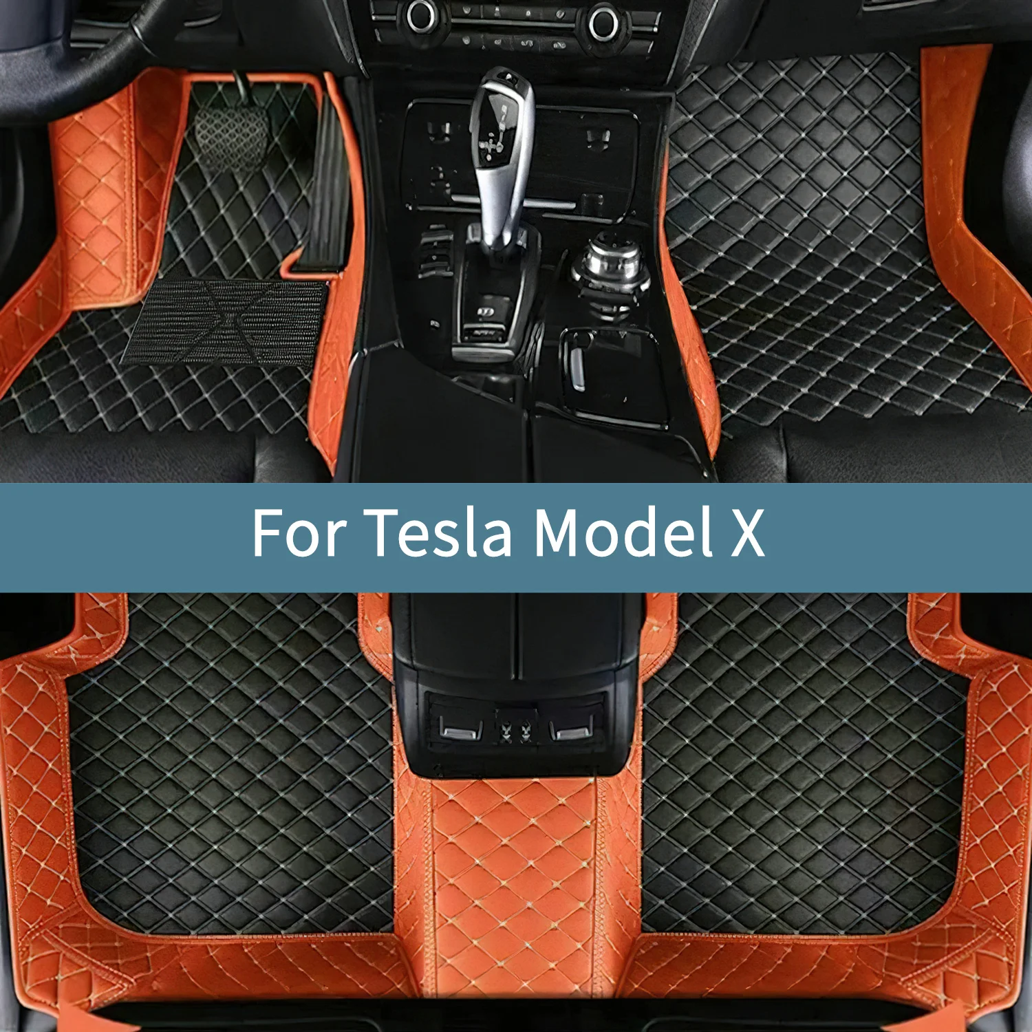 

Car Floor Mats For Tesla Model X 2015 2016 2017 2018 2019 2020 2021 Leather Floor Mats For Cars All Weather Waterproof Full Set