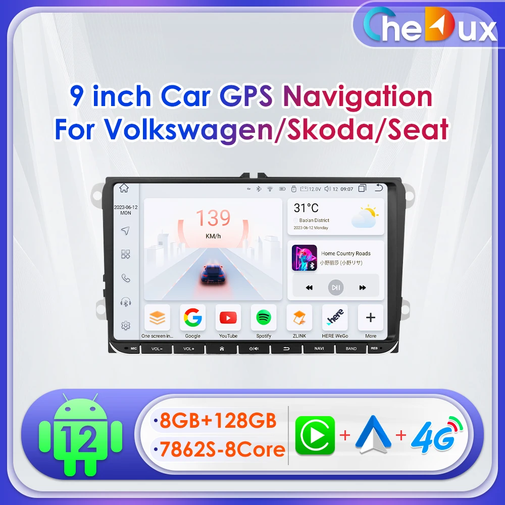 

Автомагнитола Chedux 9 дюймов Android для Volkswagen Golf 6 5 Polo Passat B5 Skoda Amarok Seat Tiguan Touran Navi RDS DSP CarPlay