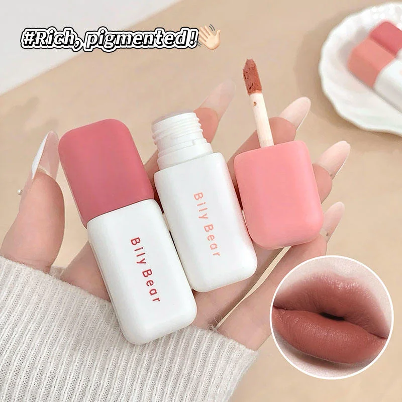 Soft-Focus Matte Lip Mud, Fine Silky Non-Drying Texture, Long-Lasting High Pigment Lip Glaze, Beginner-Friendly