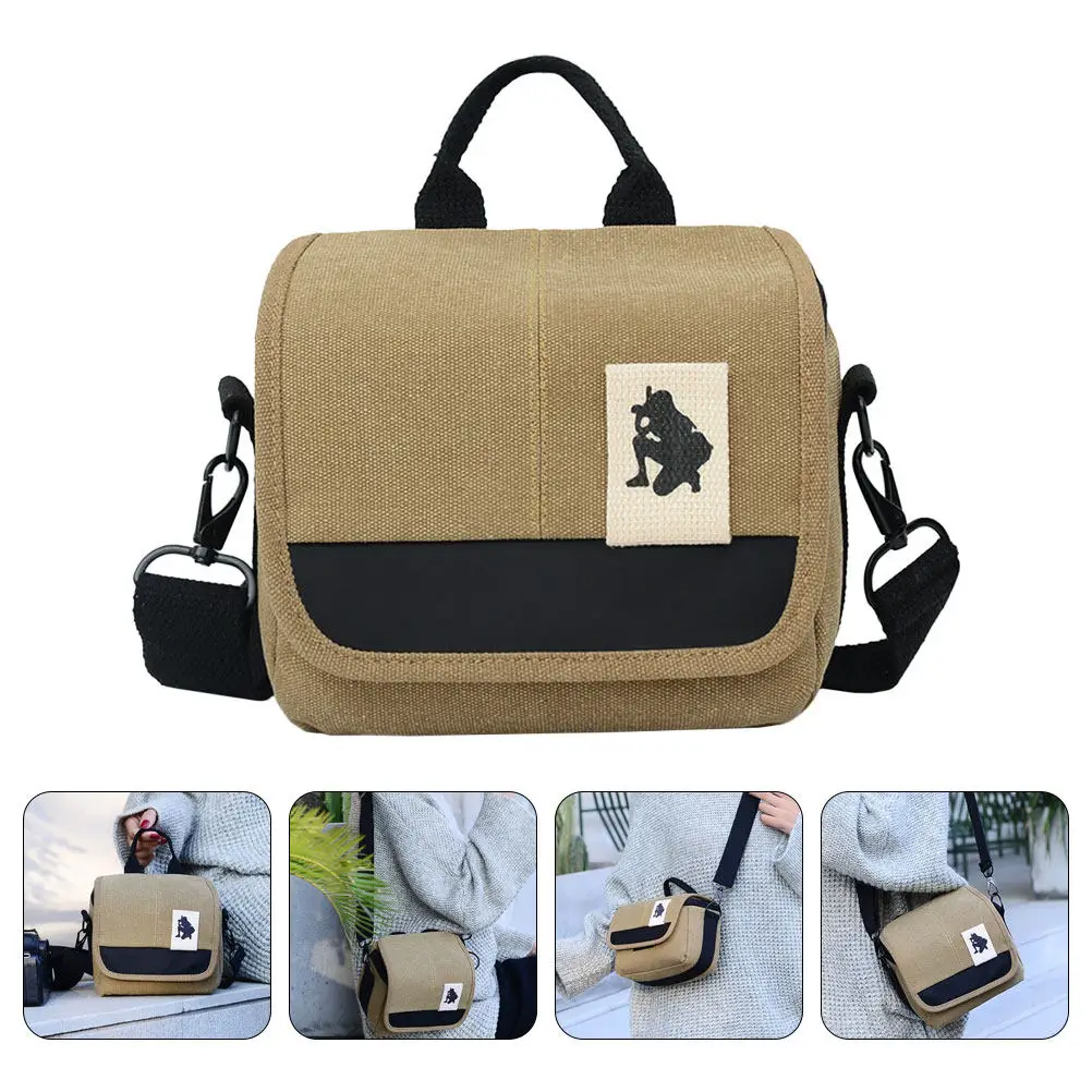 Stylish Waterproof Camera Storage Bag for Dslr Mirrorless Cameras Rugged Canvas Material Shock-Resistant Portable Camera Case