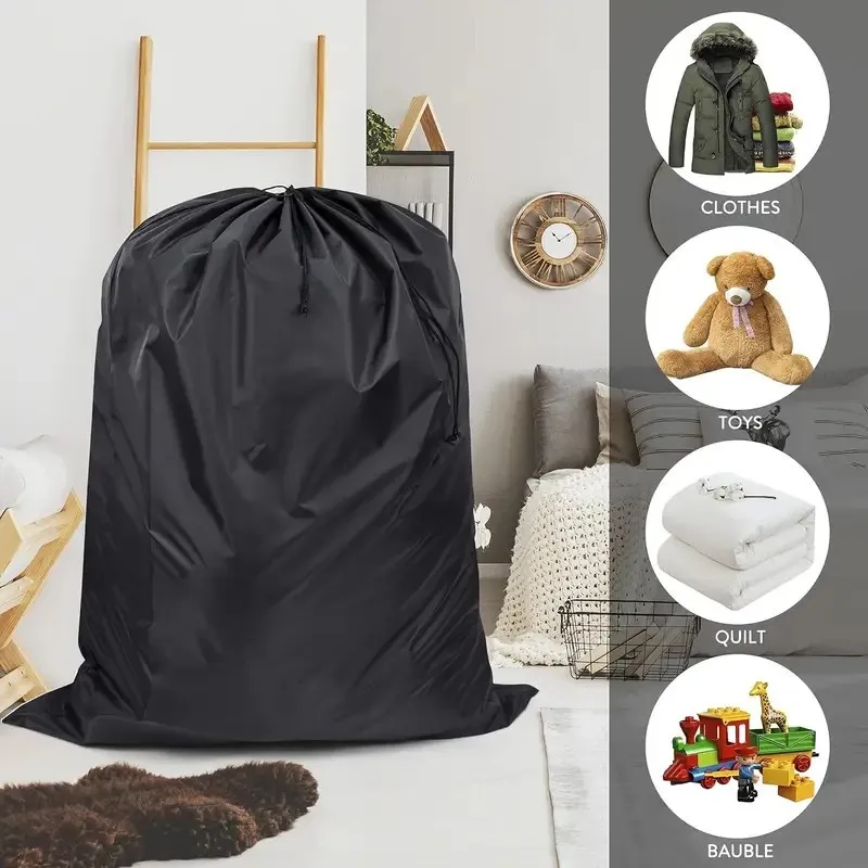 1 Piece Water-Repellent Oxford Storage Bags with Drawstring 110x140cm Dustproof Big Pouches Home Organizer for Clothes Toys