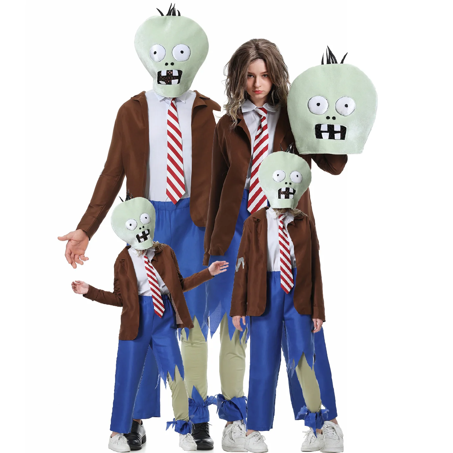 

Parent-child clothing Adult and children's performance clothing Christmas plants Vs zombie role-playing clothing