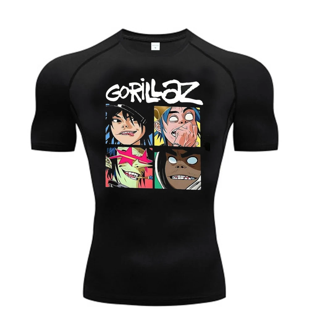 Gorillaz tshirt Bodybuilding Gym Fitness Psychedelic gothic summer dollette party scene  baddie Psychedelic