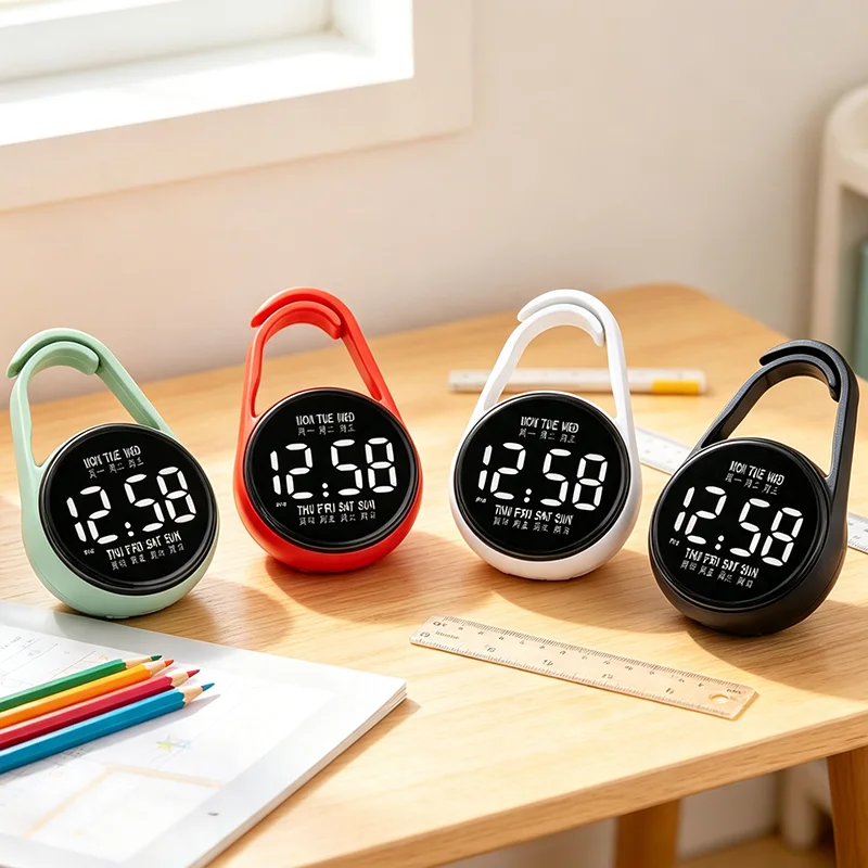 LED Digital Hanging Pocket Watch Mini Electronic Night Light Portable Luminous Pendant Watch Student Outdoor Daily Accessory