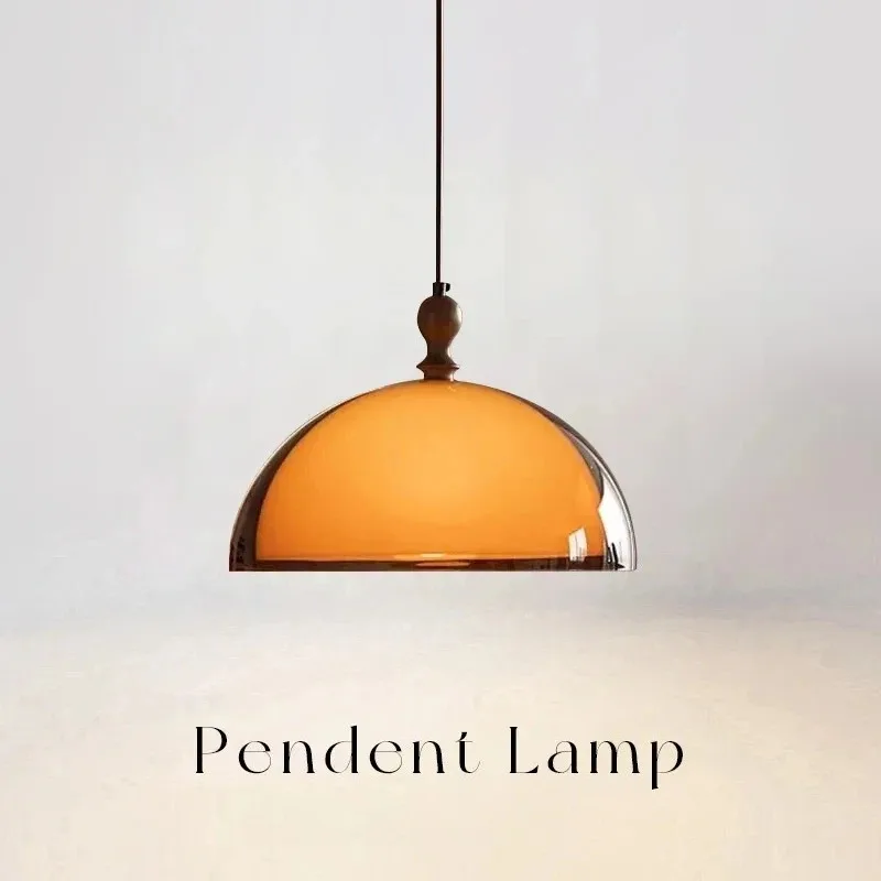 Vintage French Medieval LED Pendant Light for Kitchen Counter Bar Dining Room Restaurant E27 Round Acrylic Hanging Lamp