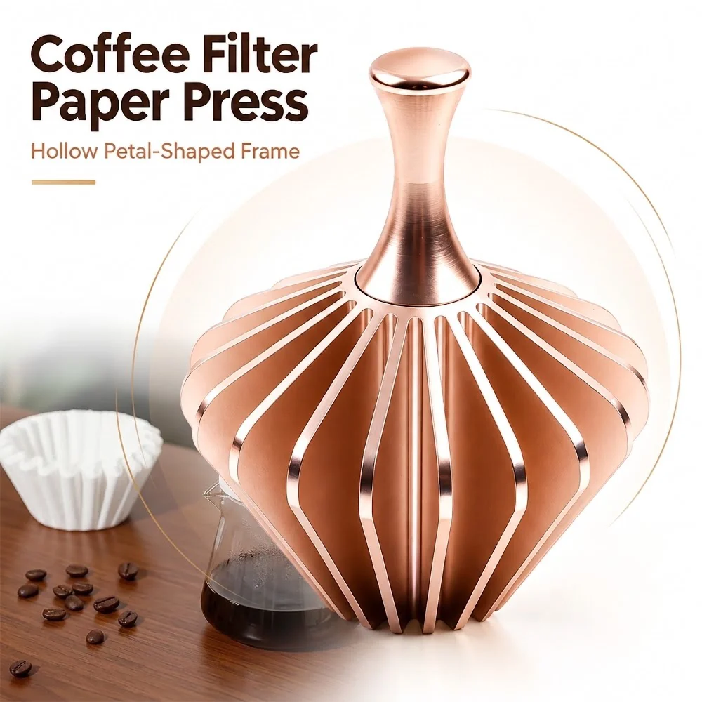 Coffee Filter Tool Pour Over Assistant Home Coffee Accessory Filter Paper Holder, for Coffee Grounds Filtration Aluminum Alloy