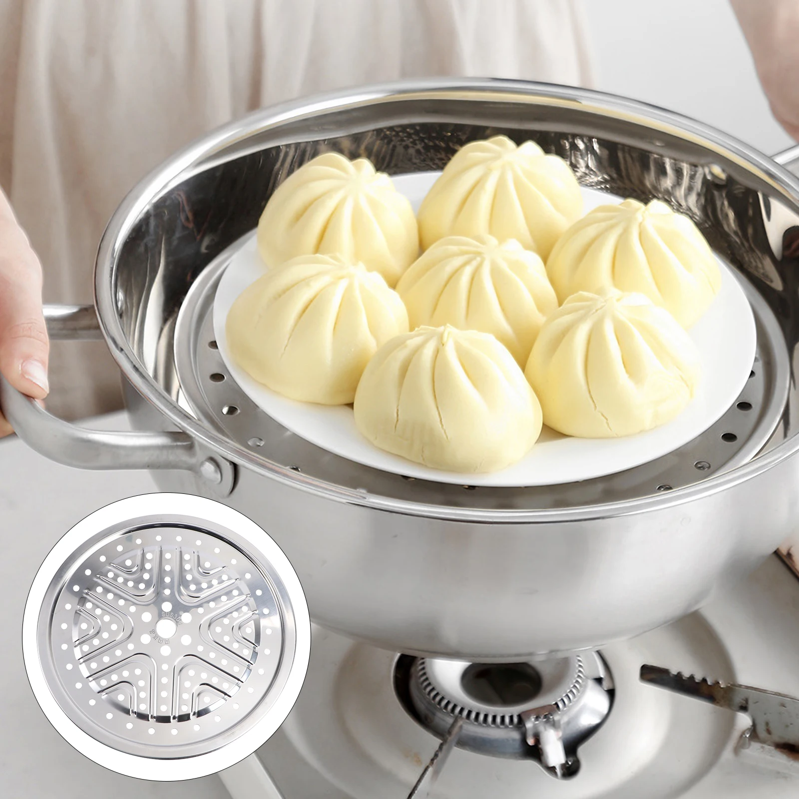 

Stainless Steel Steamer Rack Canner Pressure Cooker Soup Pot St Baking Roasting Food Grade Storage Solution Kitchen