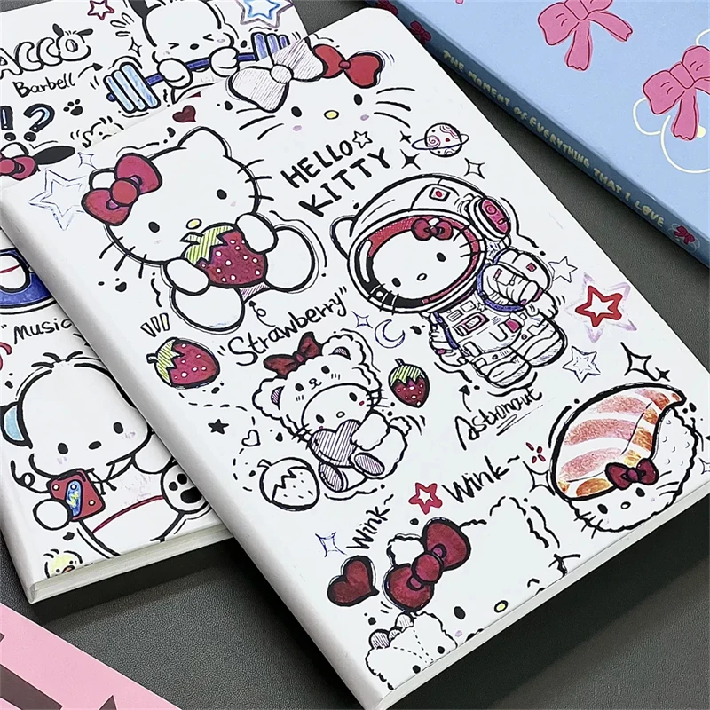 Sanrio Hello Kitty Cute Cartoon Kt Cat Cute Cartoon Graffiti Notebook Kawaii Periphery Student Stationery Tabletop Decoration