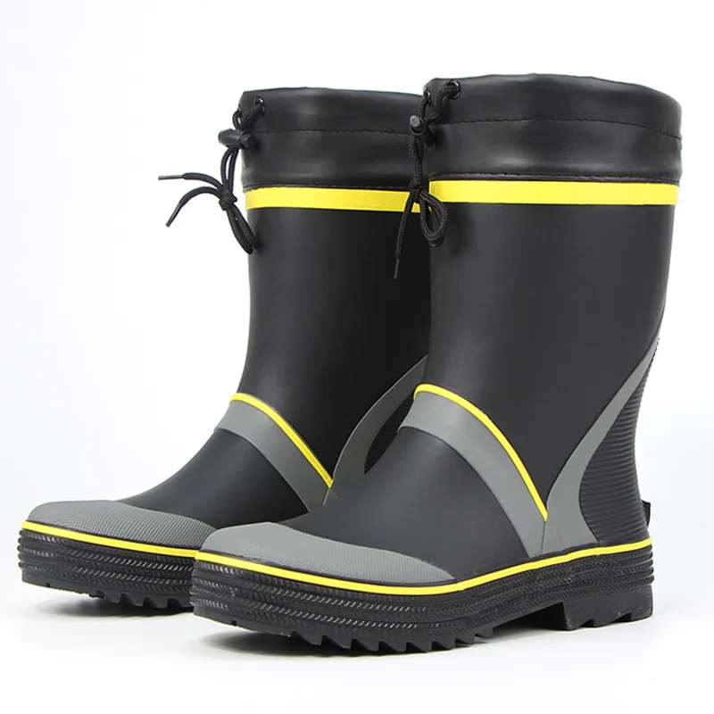 

Spring Summer Cool Breathable Men's Mid-Calf Rubber Rain Shoes Water Shoes Waterproof Outdoor Fishing Shoes Fashionable Gel S...