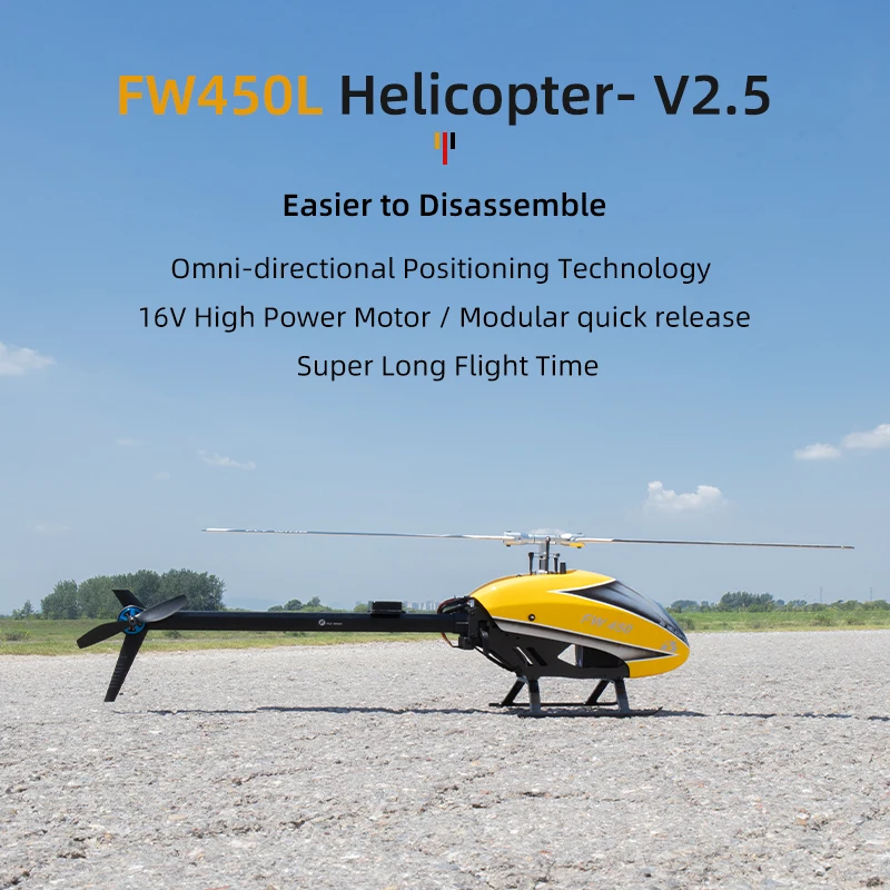 FLY WING FW450 V2.5 FW450L RC Helicopter FBL 6CH 3D Flying GPS Altitude Hold One-key Return With H1 Flight Control System