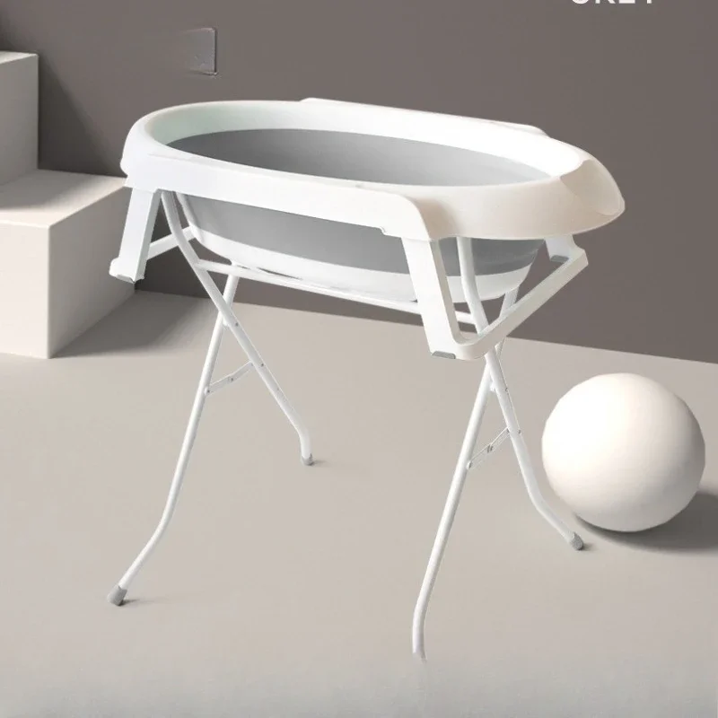 

Bend-free foldable baby bath tub, baby bath tub rack, basin storage rack, bath tub, child heightening tub