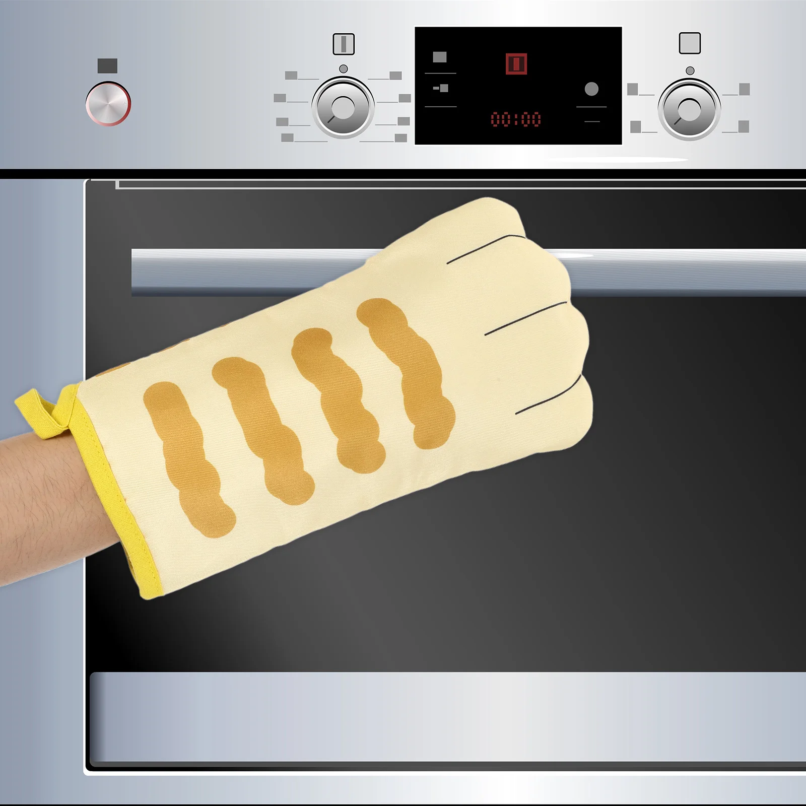 

Kitchen Cooking Gloves Heat Insulation 2 Units Comfortable Fit for Oven Microwave Grill High Temperature Protection Baking