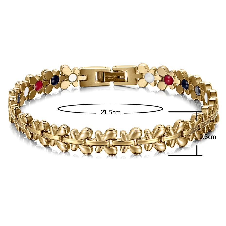 

RainSo Butterfly Stainless Steel Magnetic Bracelet for Women Fashion Jewelry Everyday Gift for Mother/Wife