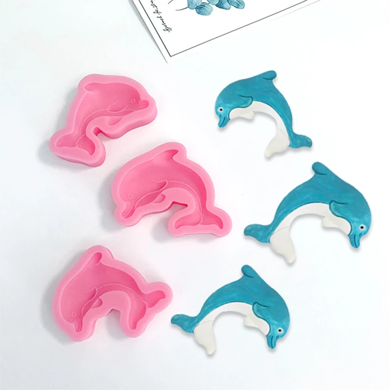 Little Dolphin Silicone Mould Aromatherapy Gypsum Food Grade liquid Silica gel Mold Soap Candle Glue Molds