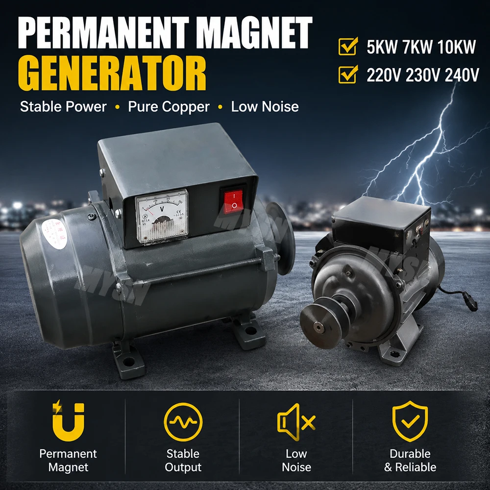 Power System 5000W Free Energy Generator Kit 7KW 10KW Permanent Magnet Generator 220V 230V 240V with 220V Motor Household Dynamo