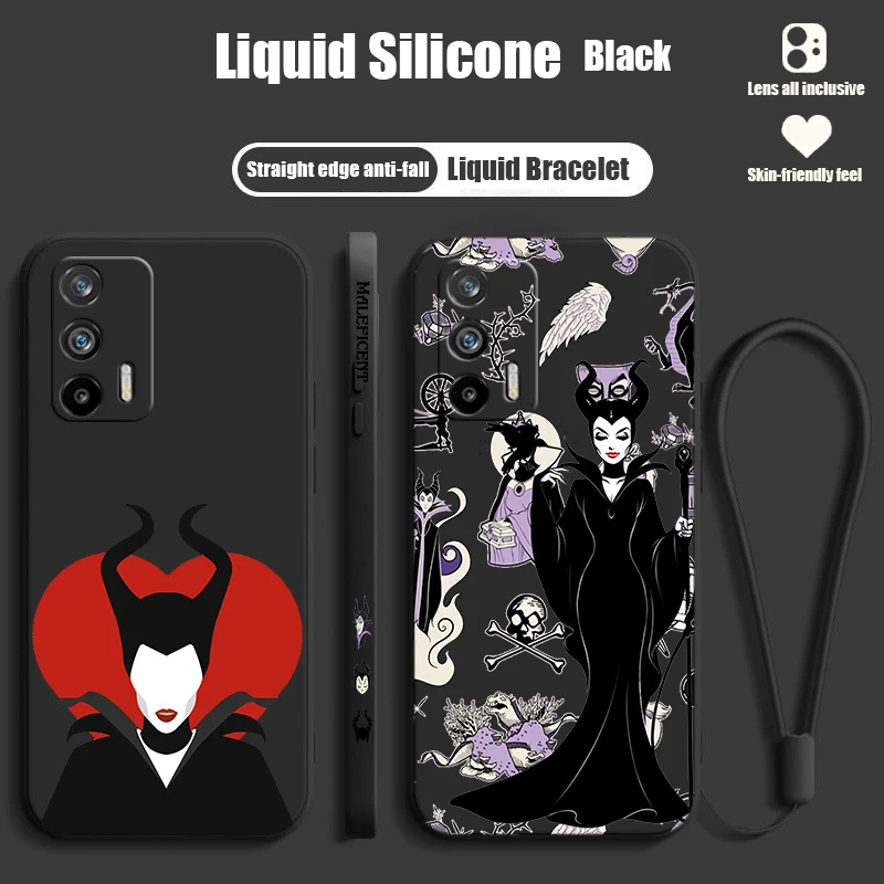 Disney Cute Maleficent For OPPO Reno 10 9 8 7 6 5 4 Z SE Pro Plus Lite Lite Liquid Left Rope Silicone Soft Phone Case