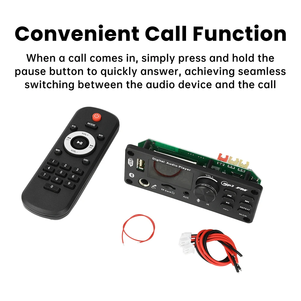 50 واط مكبر للصوت بلوتوث 5.0 لتقوم بها بنفسك MP3 WAV فك مجلس ميكروفون تسجيل المكالمات اللوحة 2*50 واط 87.5-107.5 ميجا هرتز #3