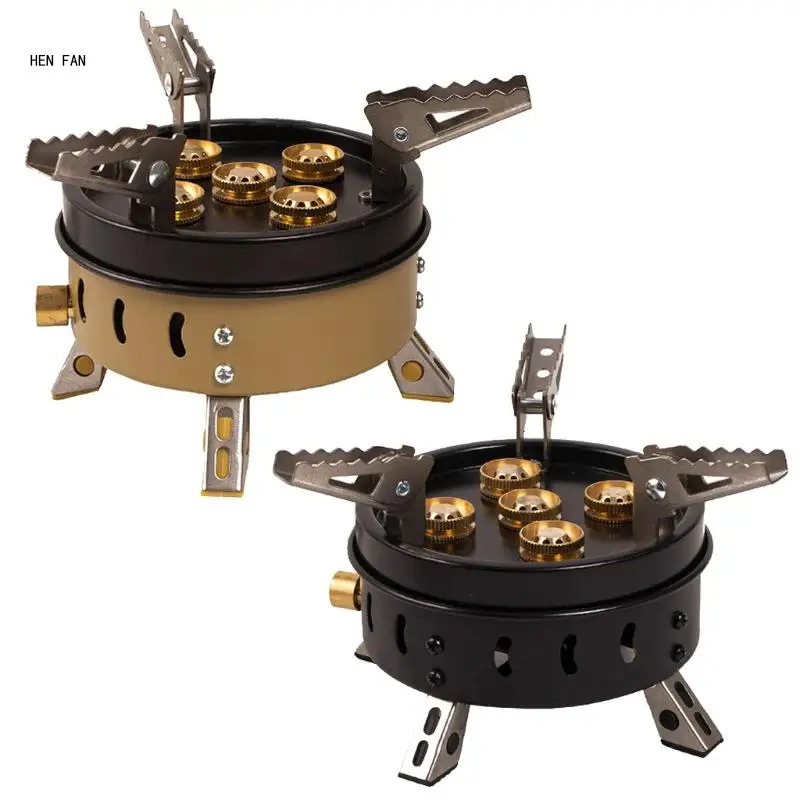 

11000W Camping Gas Stove Burners Adjustable Big-Fire Backpacking Windproof Propane Gas Stove for Hiking Backpack Outdoor M89D