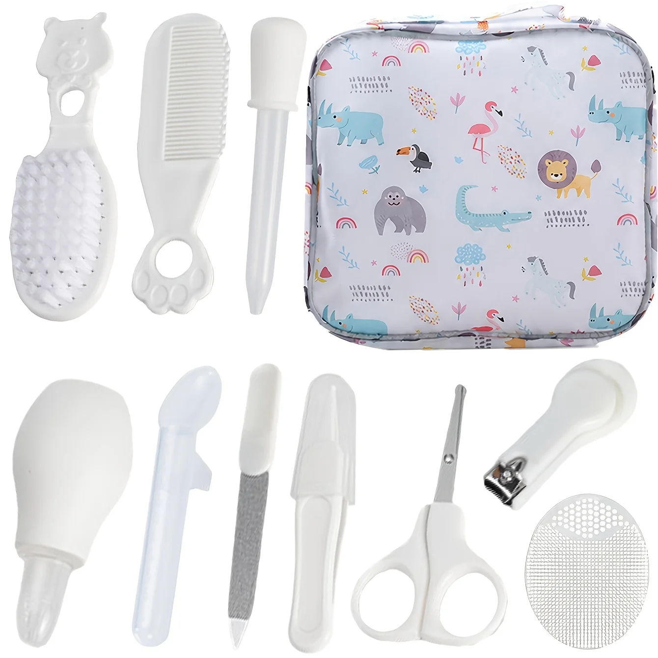 11pcs Baby Grooming Kit Infant Baby Care Set with Hair Brush Comb Nail Clipper Nail File,Baby Essentials Kit for Newborn baby