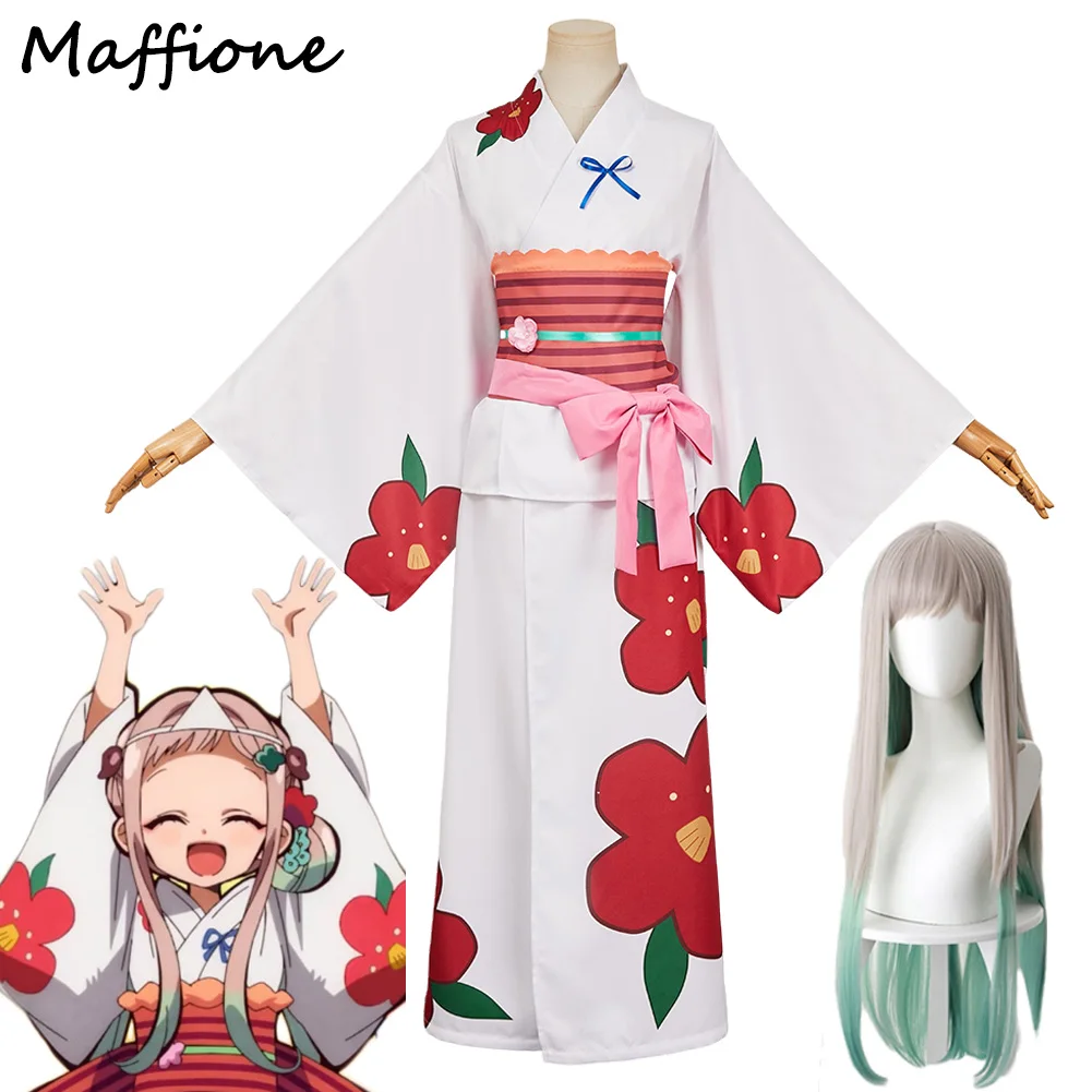 

Yashiro Nene Cosplay Disguise Kimono Costume Anime Hanako Kun Of Toilet Bound Season 2 Dress Wig Clothing Women Halloween Suit