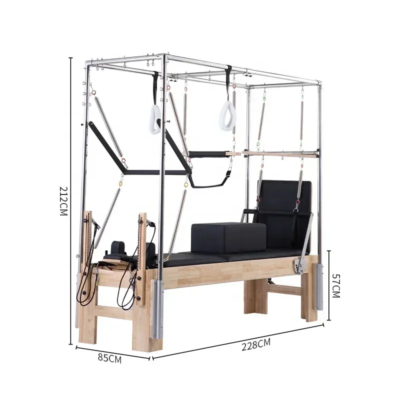 Deren Pilates Equipment3 in 1 Core Training Studio Machine Equipment Bed met toren eikenhout Pilates-hervormer