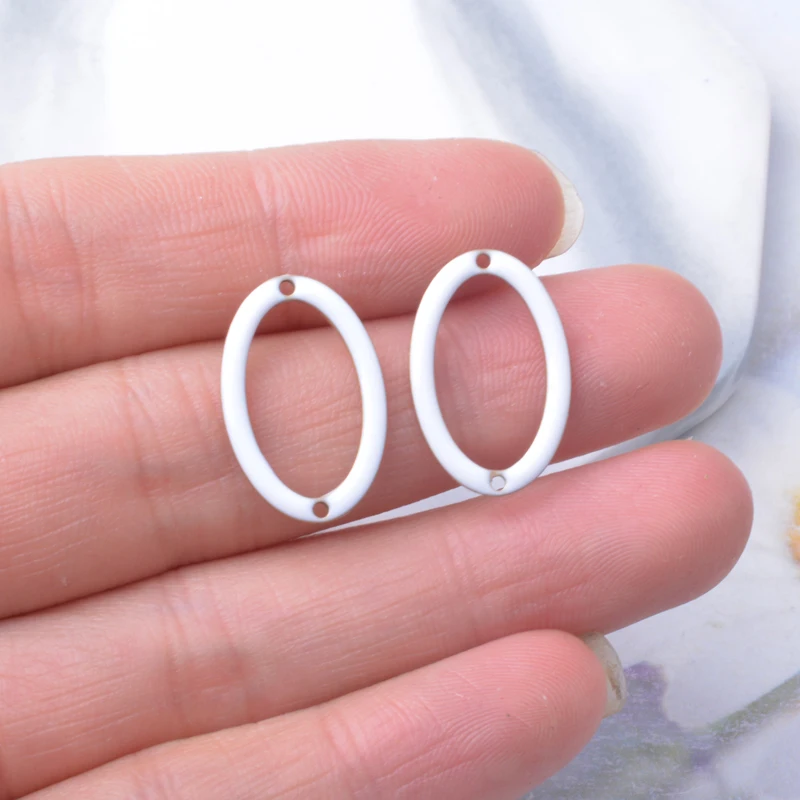 20 Stück ovalförmige Verbindungs-Emaille-Anhänger aus Kupfer mit Öltropfen-Effekt, Zweiloch-Ohranhänger, DIY-Schmuck, Ohrringe, Halsketten-Zubehör – Detail 10